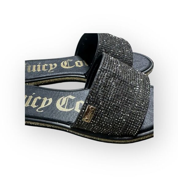 Juicy Couture Yummy Slides Womens 10 Silver Beaded Flats - Picture 6 of 7